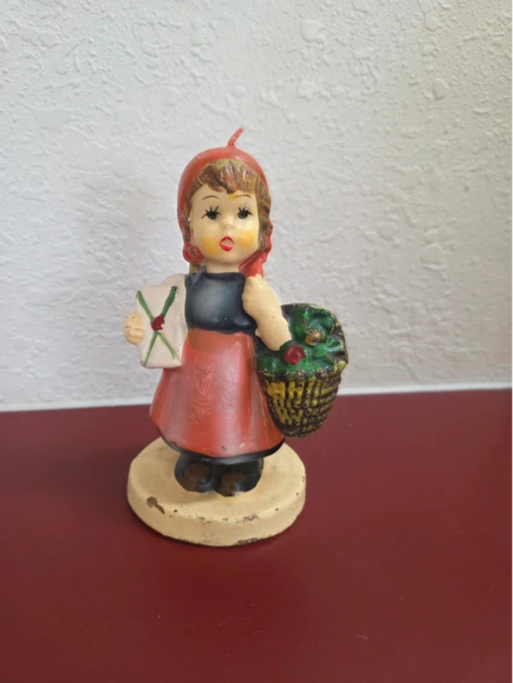Vintage figural wax candle